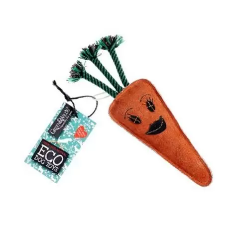 Eco Friendly Dog Toy, Candice Carrot Eco Dog Toy, Orange Suede