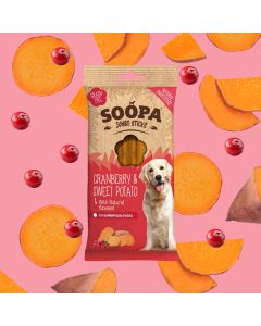 Soopa Jumbo Dental Sticks for Dogs Cranberry & Sweet Potato 