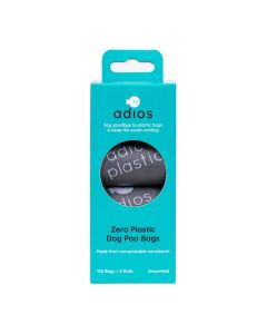 Adios Plastic compostable Dog Poop Bags  Slate Grey 60