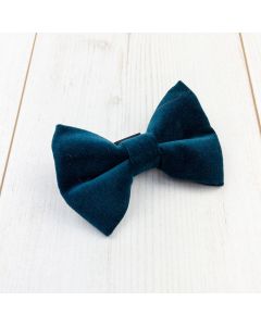 Albies Boutique Handmade Bow Tie for Dogs in Teal Velvet