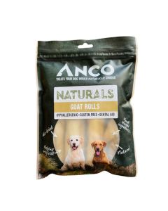 Anco Naturals Goat Rolls for Dogs, 4 pack